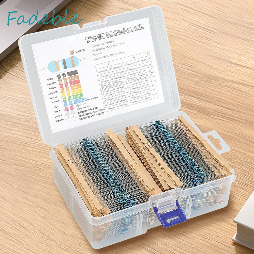 Set 2600 Điện Trở Màng Kim Loại 130 Giá Trị 1 / 4W 0.25W Chuyên Dụng