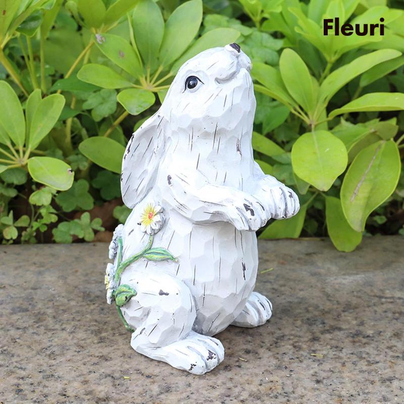 Tượng Hình Thỏ Bằng Nhựa Resin Trang Trí Trong Nhà / Ngoài Trời