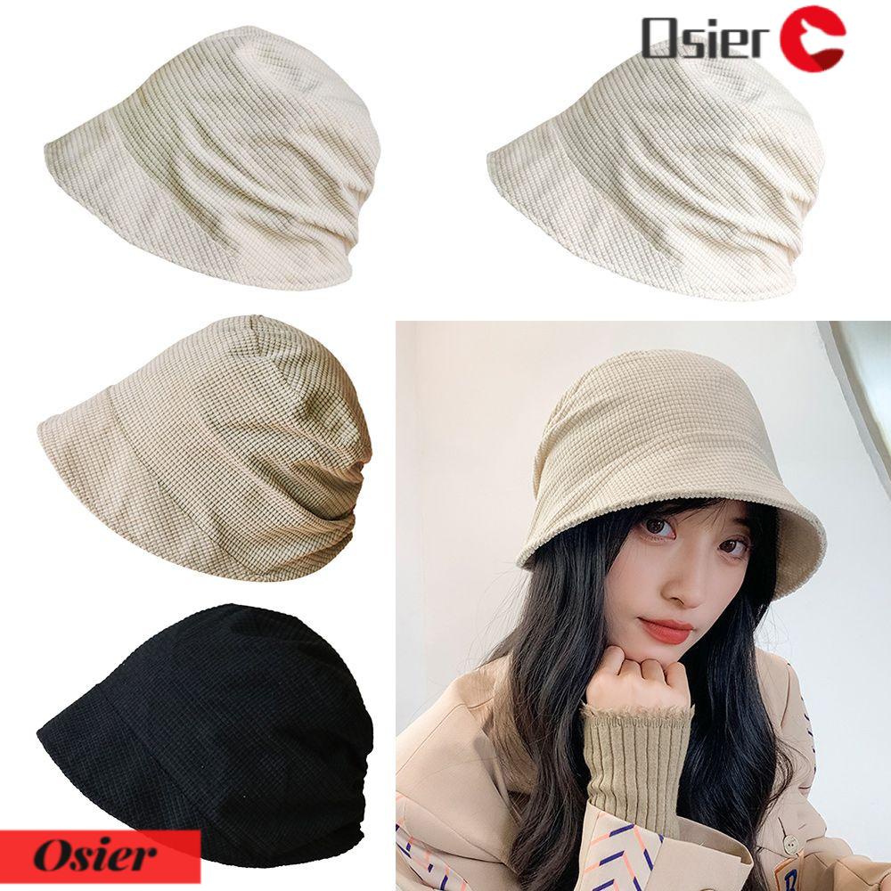 OSIER1 Mũ Bucket Chất Nhung Màu Sắc Thanh Lịch