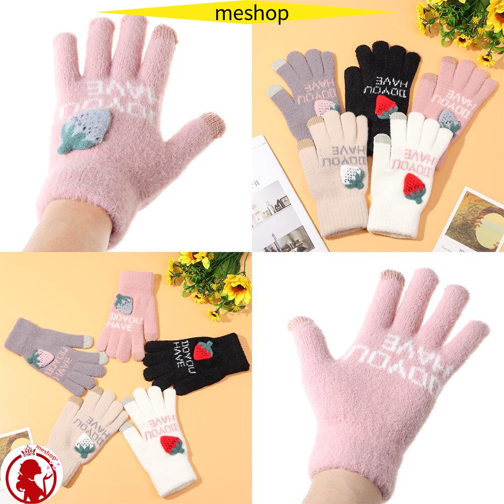 ME Găng Tay Năm Ngón Dày Dặn Ấm Áp Thời Trang Mùa Đông