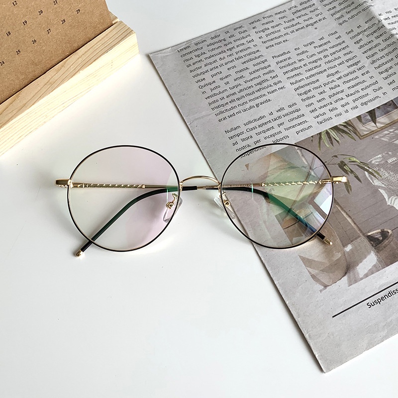 VIENDO Kính Chống Tia UV400 Tròng Tròn Bằng Kim Loại Phong Cách Cổ Điển Thời Trang kính đổi màu khi ra nắng Cho Nam Và Nữ(có thể cắt cận thị ống kính)