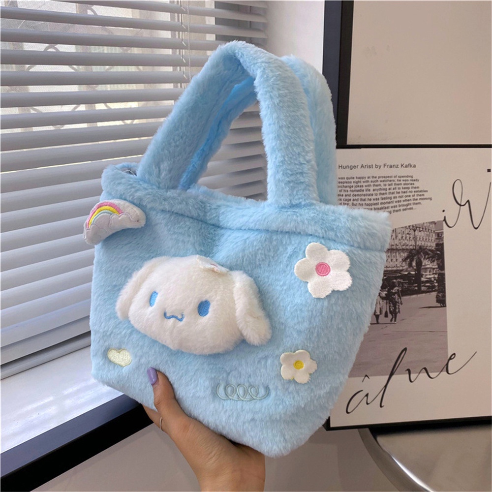 Túi Tote Hoạt Hình Sanrio Series Fluffy Doll Kuromi Yugui Dog Kawaii Shopping Bag Student KINOSTAR .