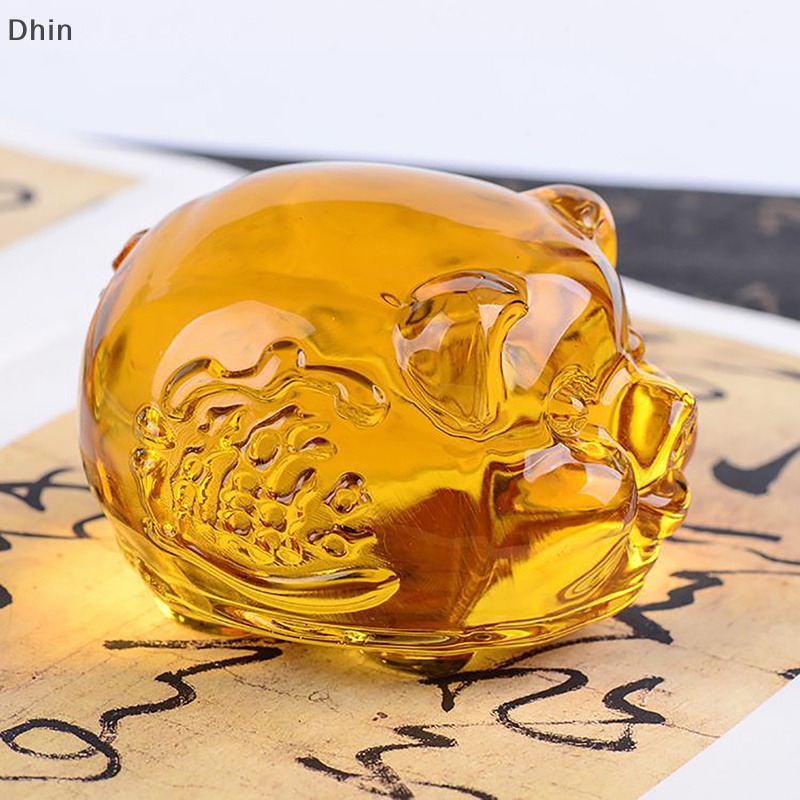 [Dhin] Mô Hình Chú Heo Bằng Thủy Tinh Pha Lê Màu Vàng Thu Nhỏ Trang Trí Nhà Búp Bê Fengshui Dễ Thương Làm Quà Tặng