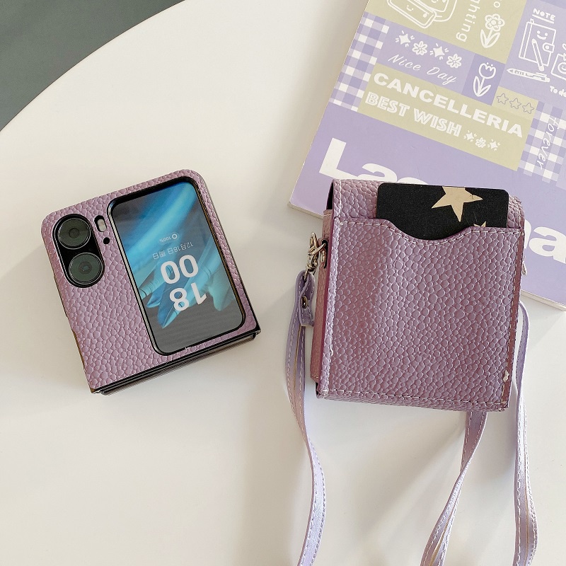 Ốp Điện Thoại Da Nắp Gập Có Ngăn Đựng Thẻ Và Dây Đeo 2 Trong 1 Dành Cho OPPO Find N2