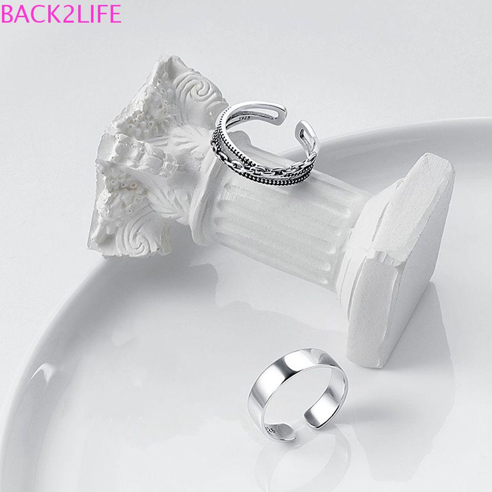 BACK2LIFE Nhẫn Hở Hình Khóa Kéo Xoắn Đơn Giản Phong Cách Punk Hiphop Cá Tính