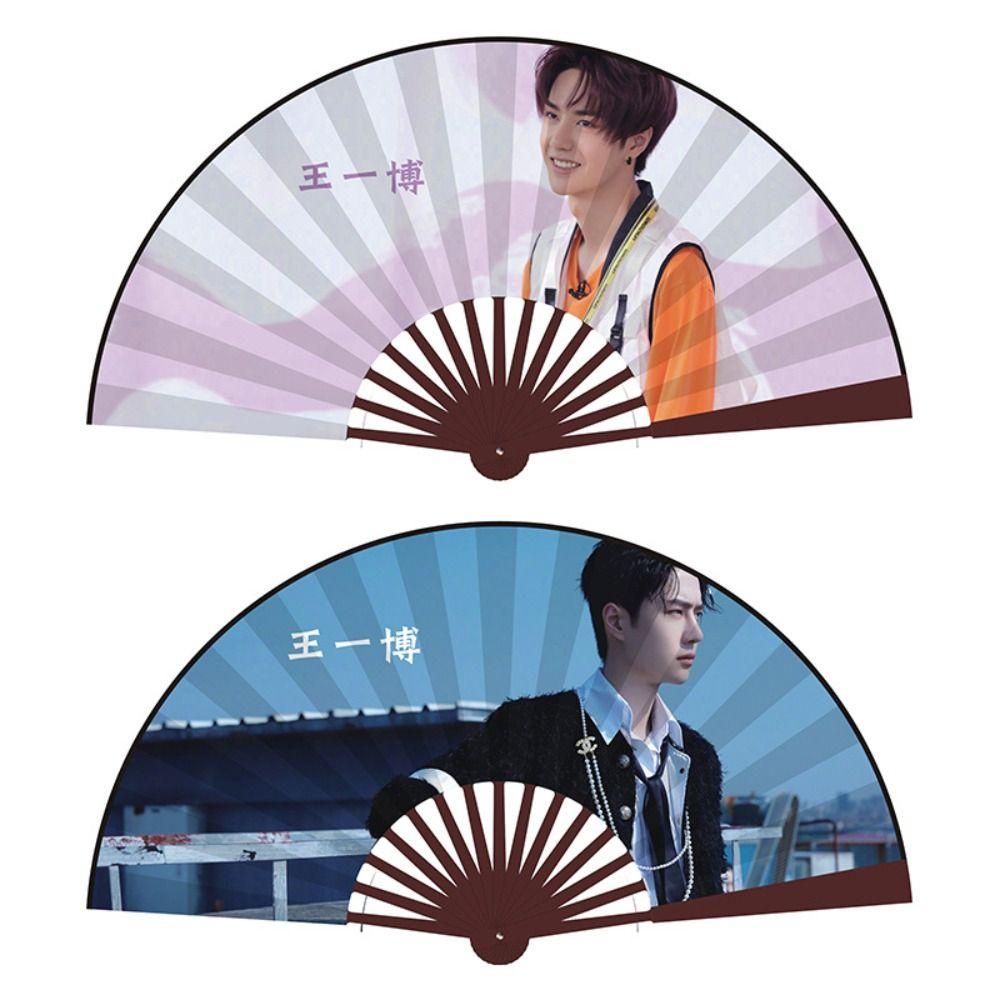 BARRY Quạt Xếp Cầm Tay Bằng Lụa Hai Mặt Hình Ngôi Sao Blackpink Yi Yang Qian Xi Wang Yi Bo 10 Inch Cho Mùa Hè