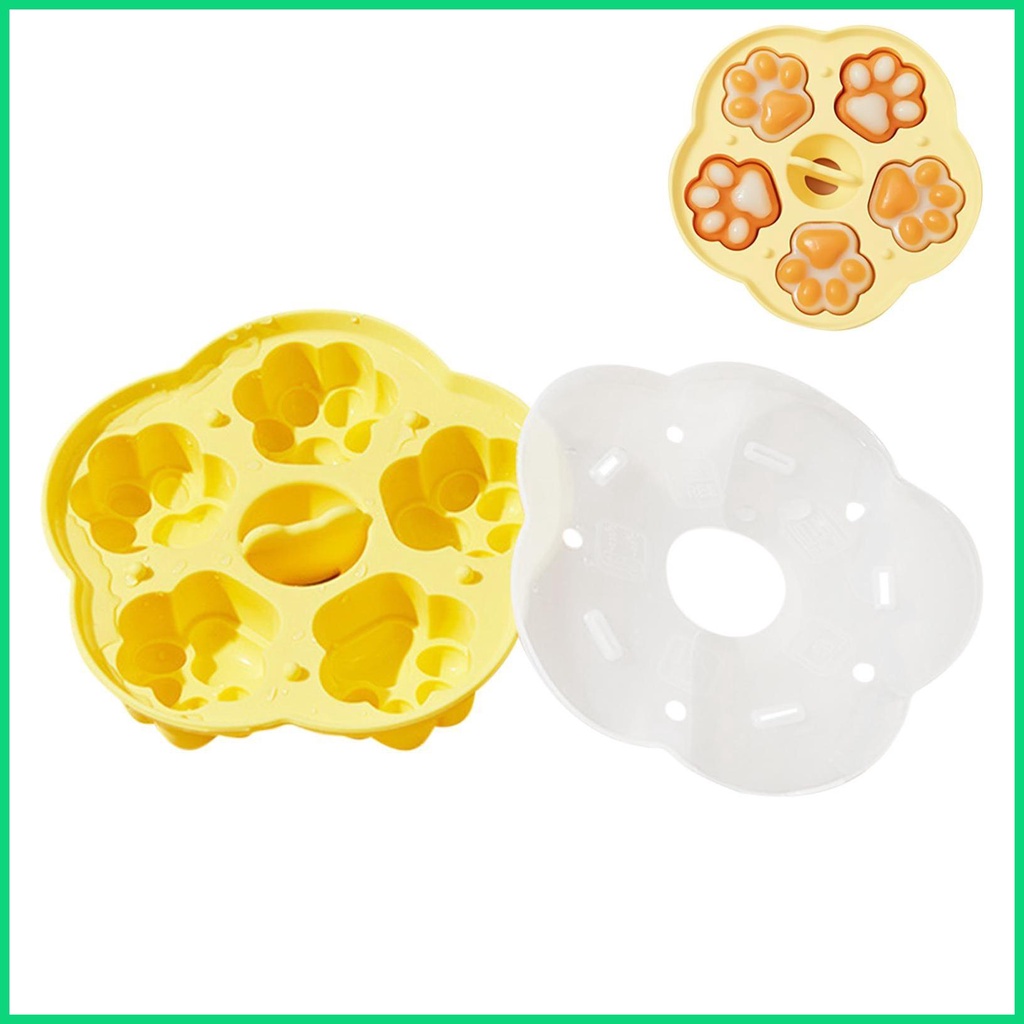 Khuôn Silicone Làm Đá 5 Ô Hình Dấu Chân Chó Đáng Yêu