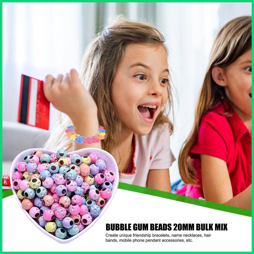 Bộ 50 Hạt Tròn Bằng Acrylic Chống Thấm Nước Trang Trí Vòng Đeo Tay DIY