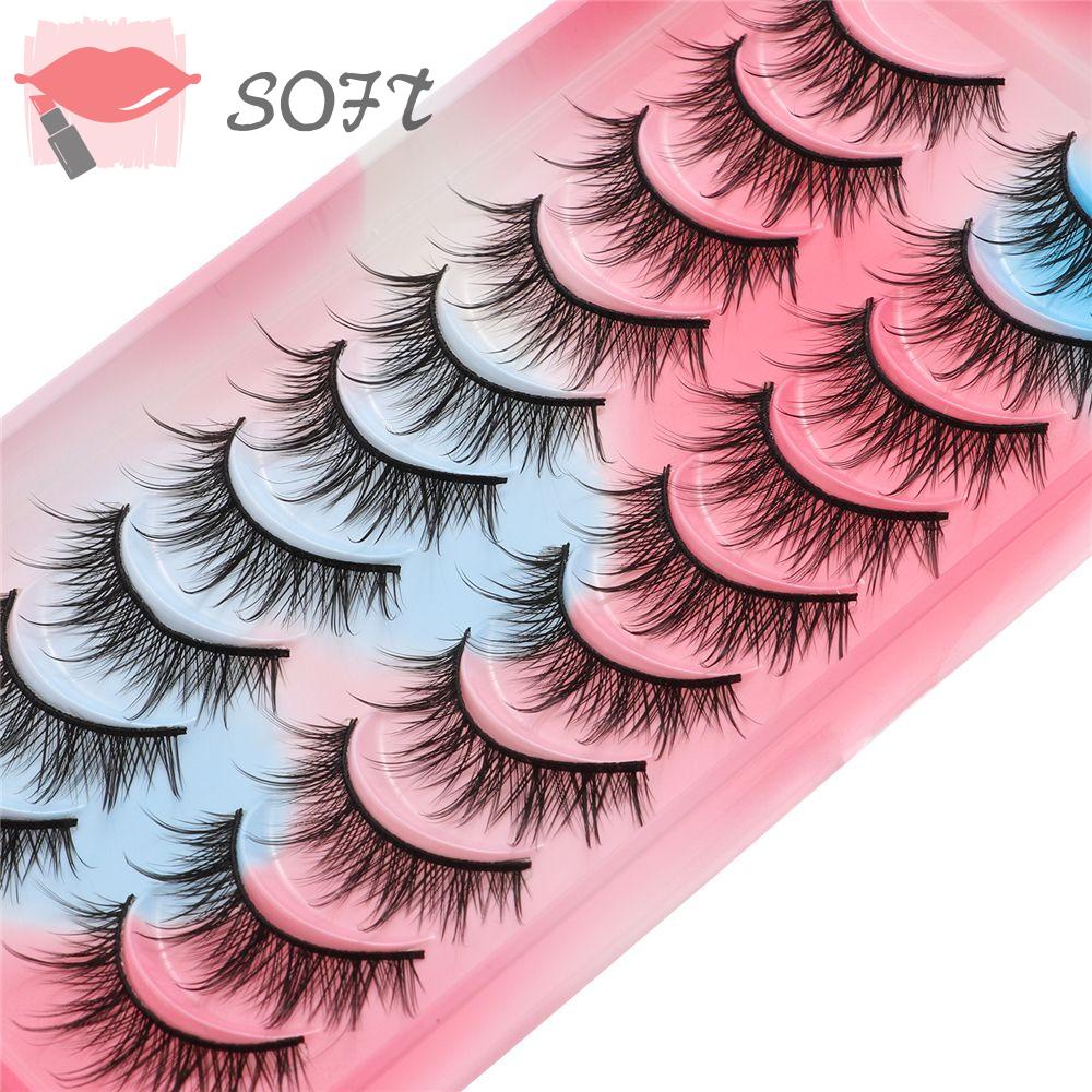 SOFTNESS Set 10 Cặp Lông Mi Giả Trang Điểm Tự Nhiên