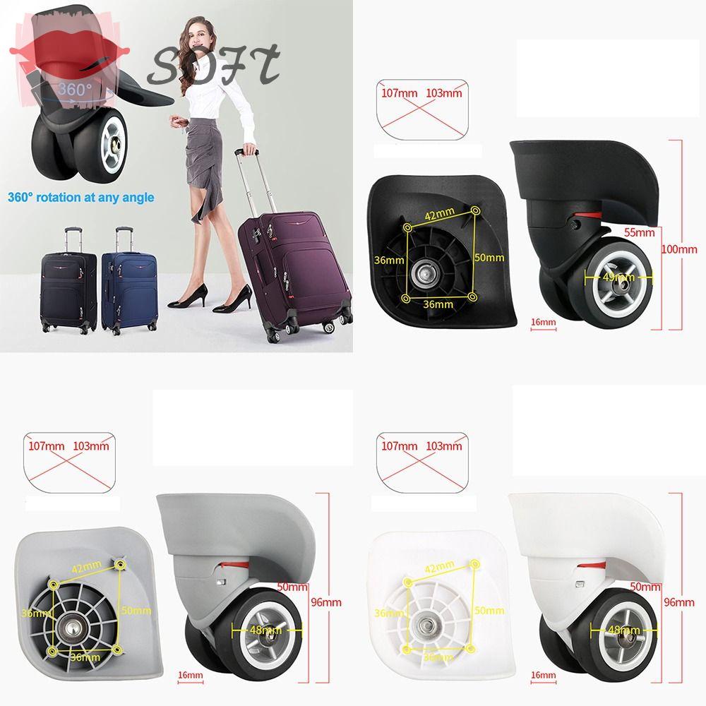 SOFTNESS Bánh Xe Xoay Bằng Nhựa Màu Trắng / Đen / Xám Chống Mài Mòn Tiện Dụng Cho Vali