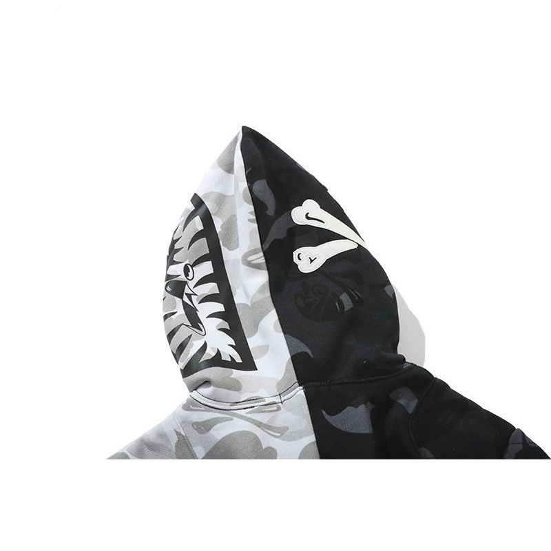 Áo hoodie BAPE 100% Mỏng Vừa Vặn Không Có Nón Phong Cách Hàn Quốc