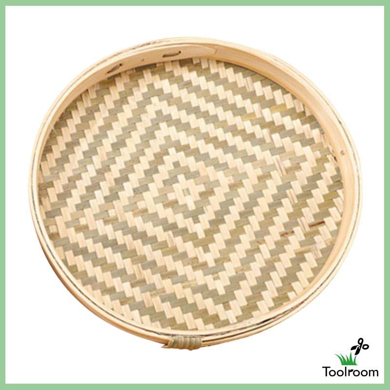 Giỏ Tre Đan Thủ Công Hình Tròn Dùng Để Đựng Đồ Trang Trí