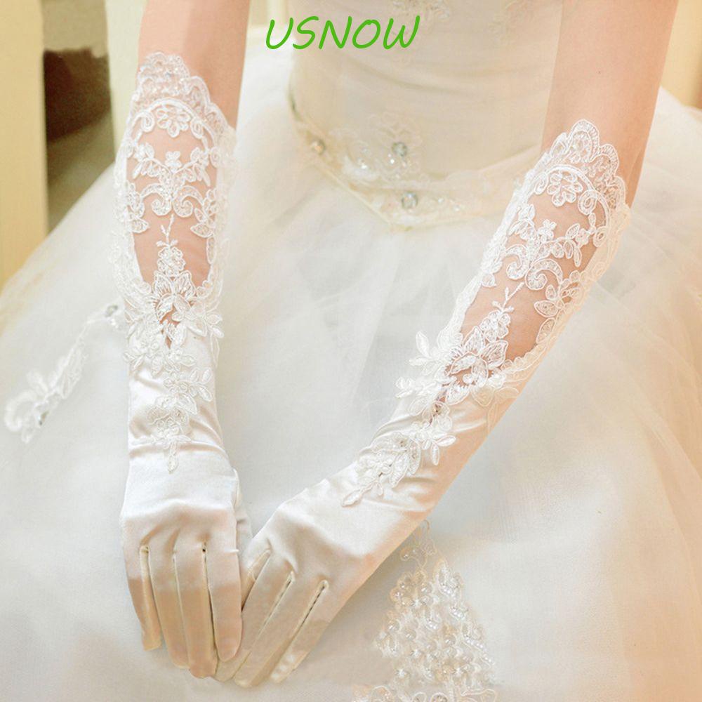 USNOW Găng Tay Dài Toàn Ngón Phong Cách Vintage Thanh Lịch