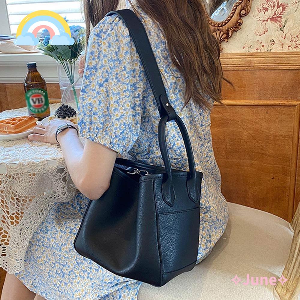 JUNE Set 2 Túi Xách Da PU Phong Cách Retro