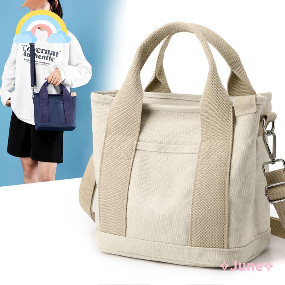 JUNE Túi Đeo Chéo Có Ngăn Đựng Đồ Đa Năng Có Khóa Kéo Phong Cách Nhật Bản Cho Nữ