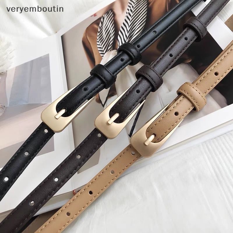 Thắt Lưng Da PU Khóa Kim Loại Kiểu Vintage Thời Trang Cho Nữ