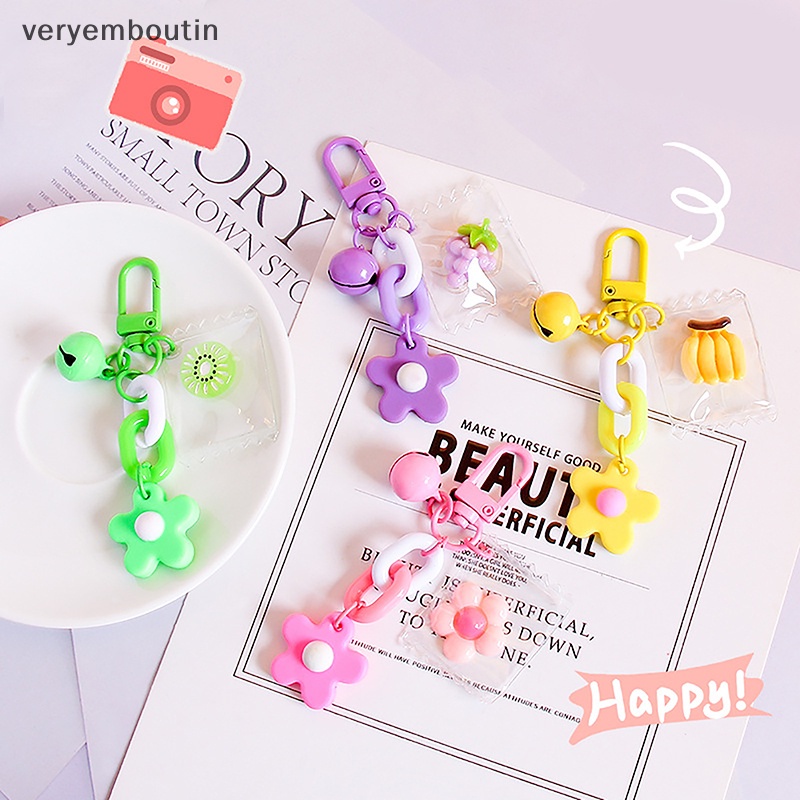 Móc Điện Thoại Dạng Chuỗi Hạt Resin Hình Hoa Dễ Thương Hữu Ích Phong Cách Hàn Quốc Cho Nữ