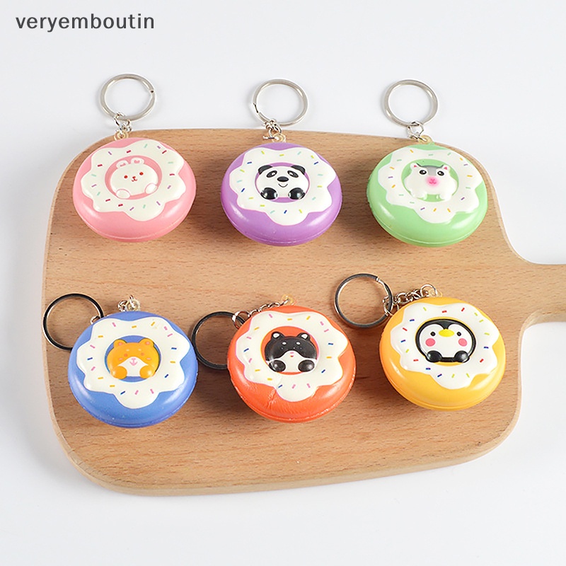 1 Móc Khóa Hình Bánh Donut Bóp Xả Stress Màu Sắc Ngẫu Nhiên