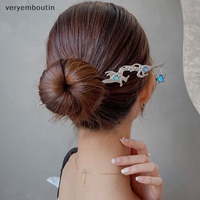 Trâm Cài Tóc Đính Đá Mặt Trăng Phong Cách Trung Hoa Cổ Điển Cho Nữ