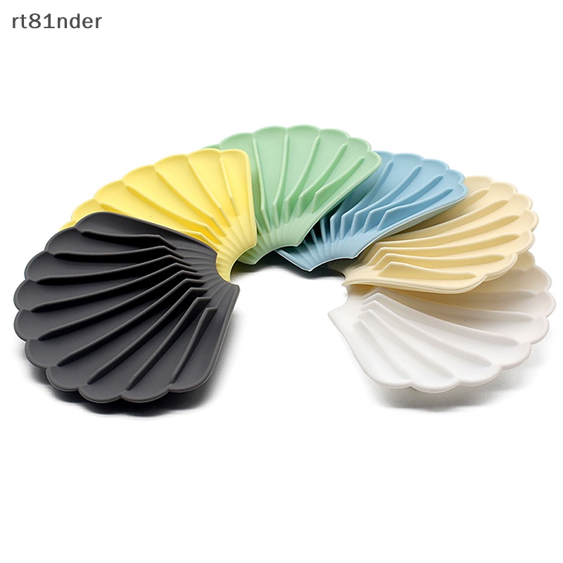 Rt Khay Đựng Xà Phòng Bằng Silicon Hình Vỏ Sò Chống Trượt Có Rãnh Thoát Nước Cho Nhà Bếp Nhà Tắm