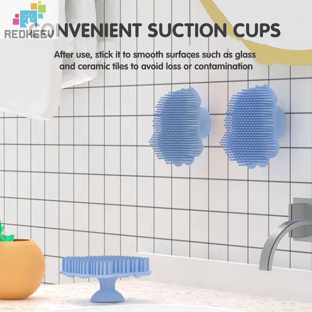 Bàn Chải Tắm Mát Xa Lưng Bằng Silicone Có Giác Hút Siêu Bền Cho Bé