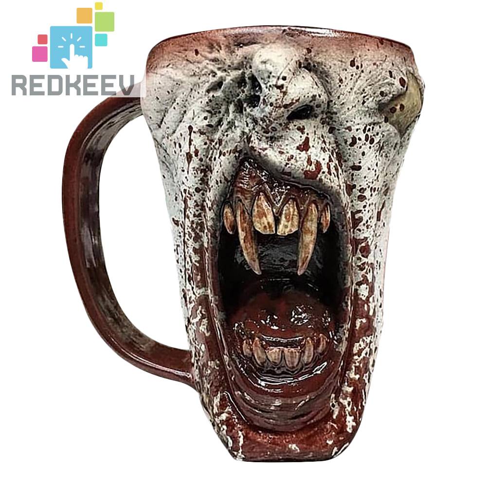 Cốc Cà Phê Kinh Dị Phong Cách Gothic Halloween Vui Nhộn Trang Trí Gia Đình Bạn Bè