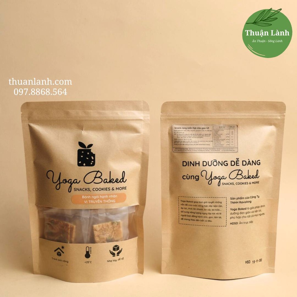 Bánh Ngói Hạnh Nhân Truyền Thống, Không Đường, Giòn Thơm - Ăn kiêng healthy - Thuận Lành