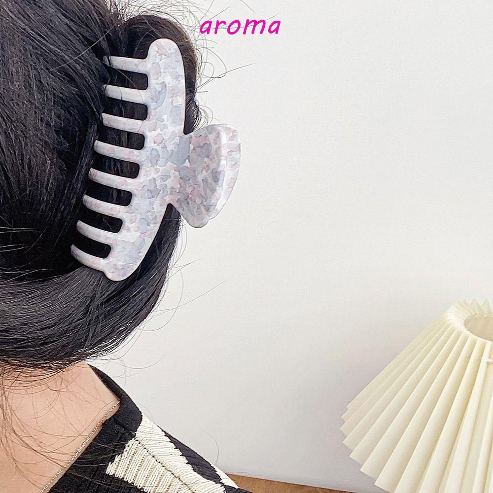 AROMA Kẹp Tóc Đuôi Ngựa Cỡ Lớn Họa Tiết Chấm Bi Phong Cách Retro Ngọt Ngào Cho Nữ