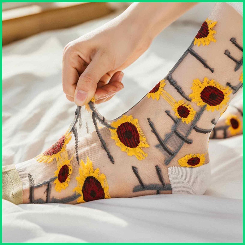 Đôi Vớ Thoáng Khí Thêu Hoa 3D Dành Cho Nữ