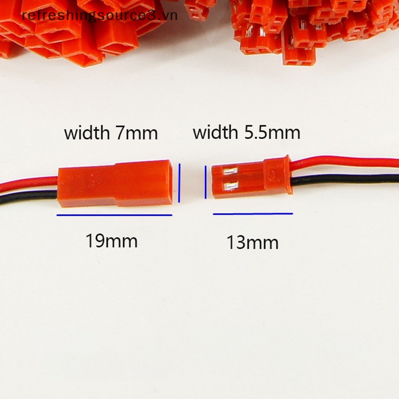 Set 10 Cặp Ổ Cắm Nối JST Mini 100MM 26AWG 2 Pin Chuyên Dụng Cho Xe Hơi / Tàu Thuyền Điều Khiển Từ Xa Lipo 10 Cặp