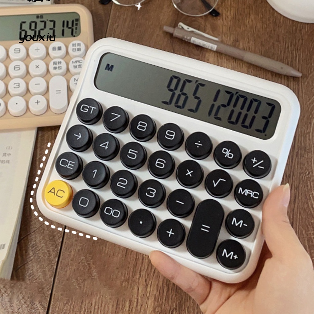 Máy tính xy * màn hình led lớn tiết kiệm năng lượng di động bàn phím cơ tự động tắt tính toán màu kẹo in rõ ràng máy tính cầm tay văn phòng phẩm