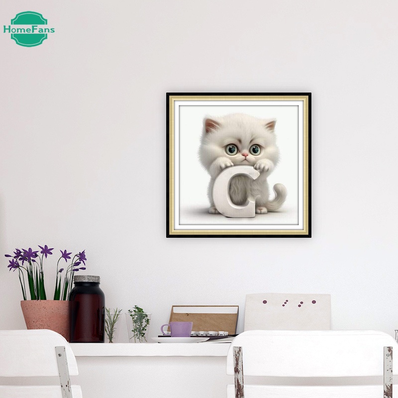 Bộ Tranh Đính Đá 5D Tự Làm Hình 26 Chữ Cái Hình Động Vật Trang Trí Nhà Cửa Cho Bé