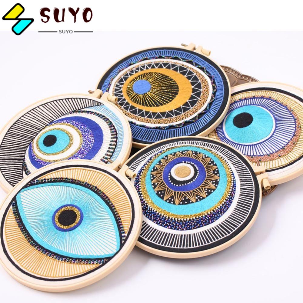 SUYO Bộ Dụng Cụ Thêu Tranh Chữ Thập Thủ Công Hình Đôi Mắt Trang Trí Nhà Cửa DIY