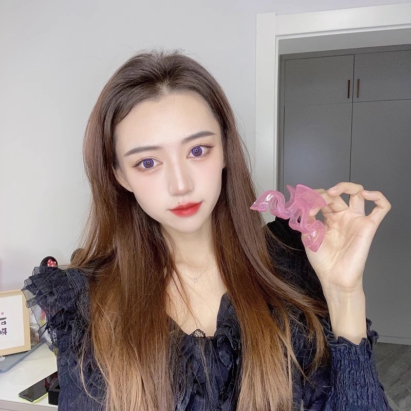 Kẹp Tóc Lớn Trong Suốt Màu Hồng Phong Cách Hàn Quốc Cho Nữ Cr