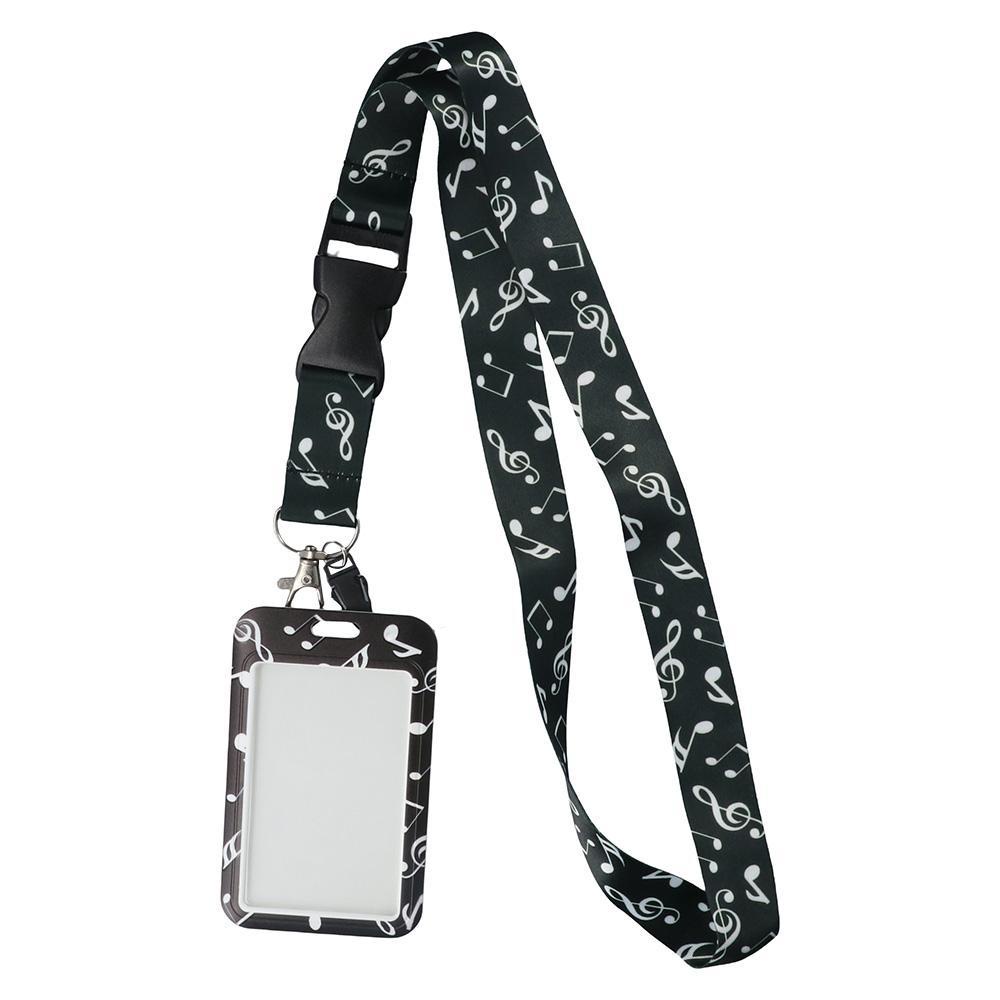 CHOOKEY Móc Khóa Dacron Màu Đen Có Dây Buộc Thẻ ID Cho Văn Phòng