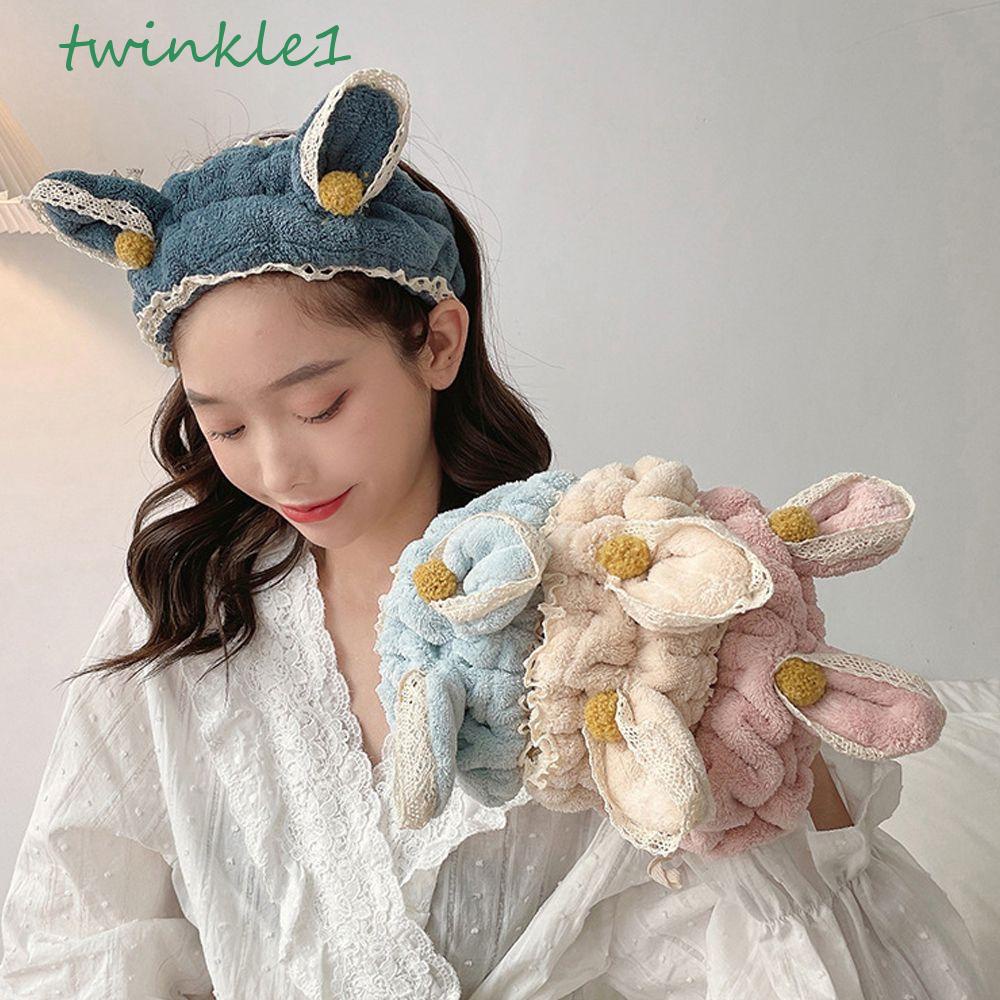 TWINKLE Cài Tóc Tai Thỏ Phối Ren Xinh Xắn Dành Cho Nữ