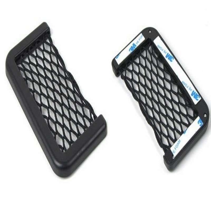 1 Túi Lưới Đựng Điện Thoại 8 * 15CM Màu Đen Gắn Sau Ghế Xe Hơi
