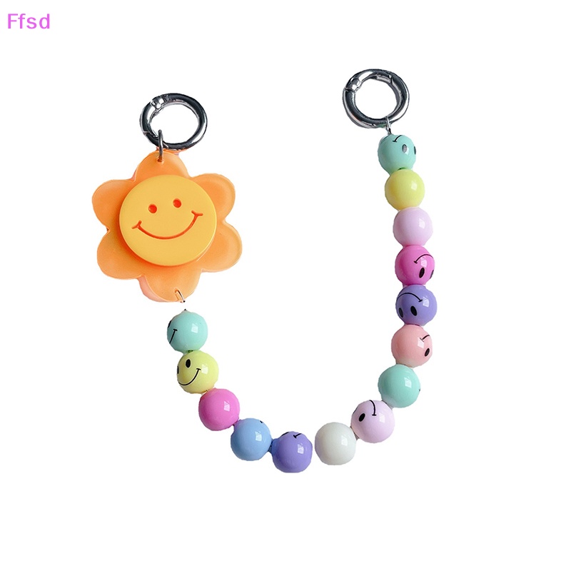 {Ffsd} Vòng Tay Chuỗi Hạt Nhựa Acrylic Hình Trái Tim / Hoa Dễ Thương Chống Thất Lạc Cho Điện Thoại IPhone * Hàng Bán Chạy