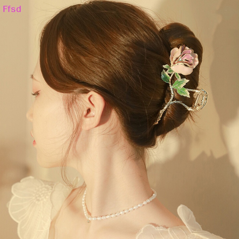 {Ffsd} Kẹp Tóc Hình Hoa Hồng Tinh Tế Thời Trang Phong Cách Trung Hoa Dành Cho Nữ * Hàng Bán Chạy