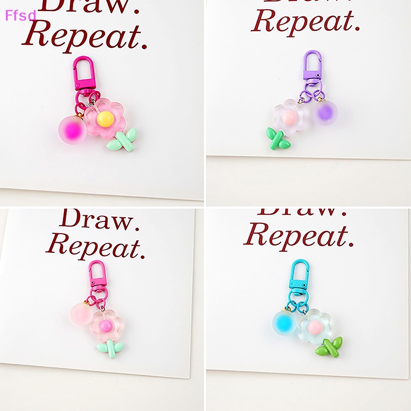 {Ffsd} Móc Khóa Xe Hơi / Túi Đựng Tai Nghe Hình Hoa Hoạt Hình Màu Sắc Dễ Thương DIY Làm Quà Tặng Trang Trí Cho Nữ