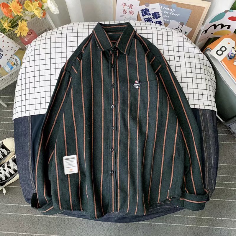 Áo Sơ Mi Nam Dài Tay Họa Tiết Kẻ Sọc Thời Trang Mới