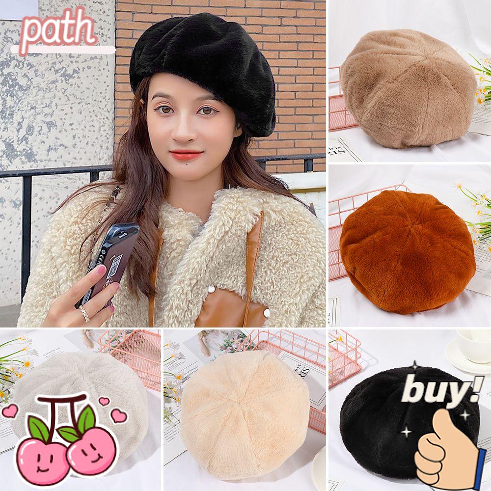 Mũ Beret Lông Nhung Thời Trang Mùa Đông Ấm Áp Phong Cách Vintage