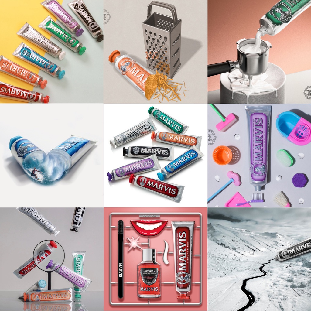 Kem Đánh Răng Làm Trắng Răng Lưu Hương Thơm Miệng Lâu Marvis Nhập Khẩu Ý, Kem Đánh Răng Tẩy Trắng Marvis