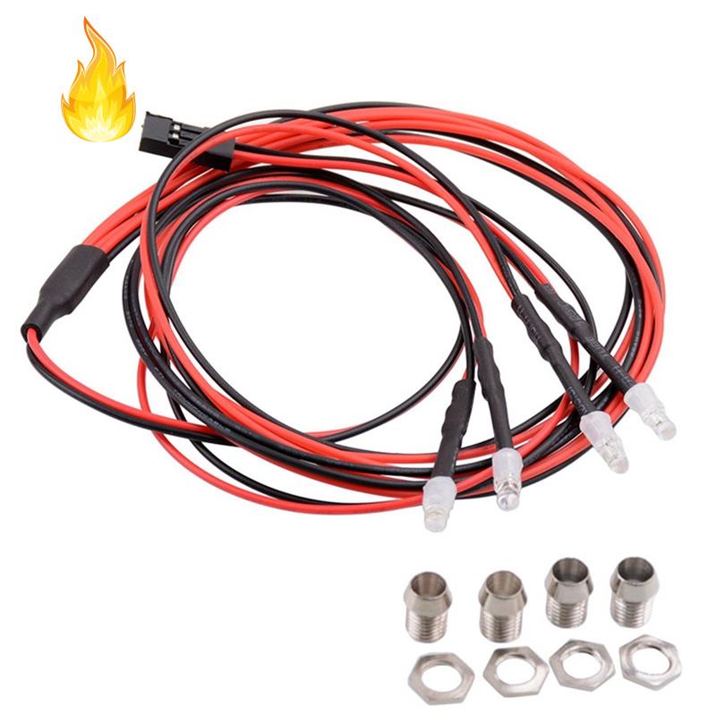 Set 4 Đèn Pha 2 Bóng LED 3mm Cho Xe Điều Khiển Từ Xa Axial SCX24 90081 Axi0002 1 / 24