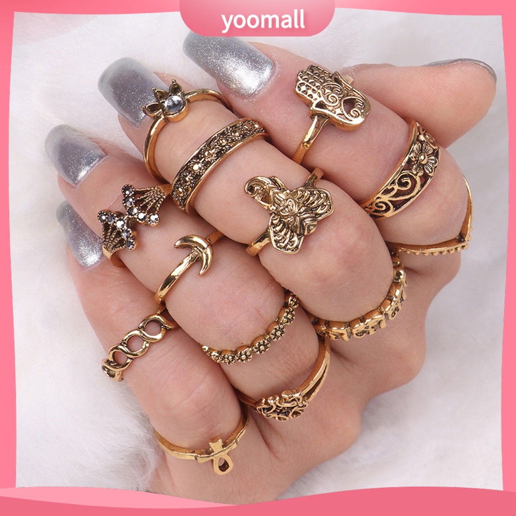 Nhẫn Hợp Kim Rỗng Phong Cách Vintage Tinh Tế Cho Nữ