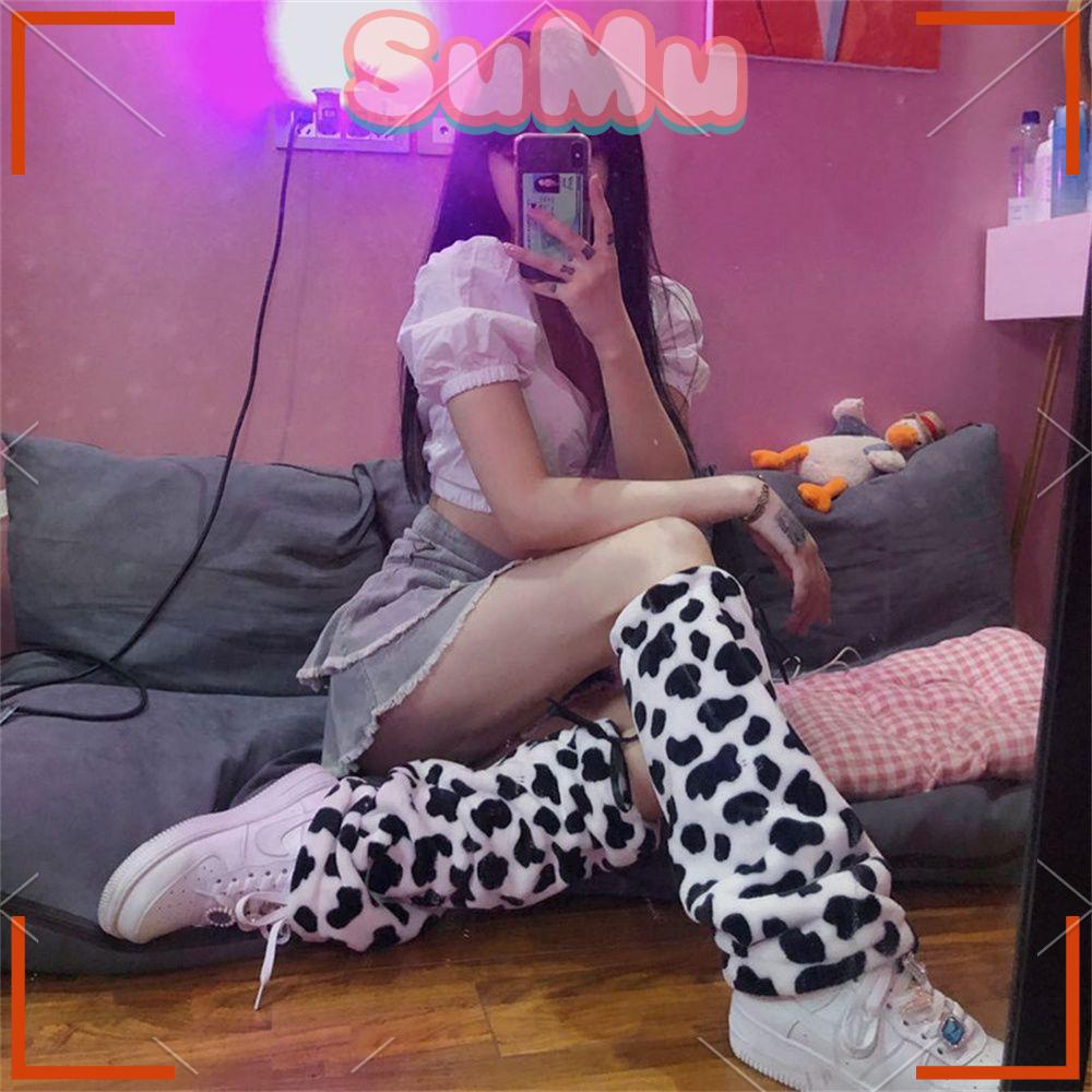SUMU Tất Ống Chân Giữ Ấm Họa Tiết Da Báo Phong Cách Nhật Bản Đáng Yêu Dành Cho Nữ