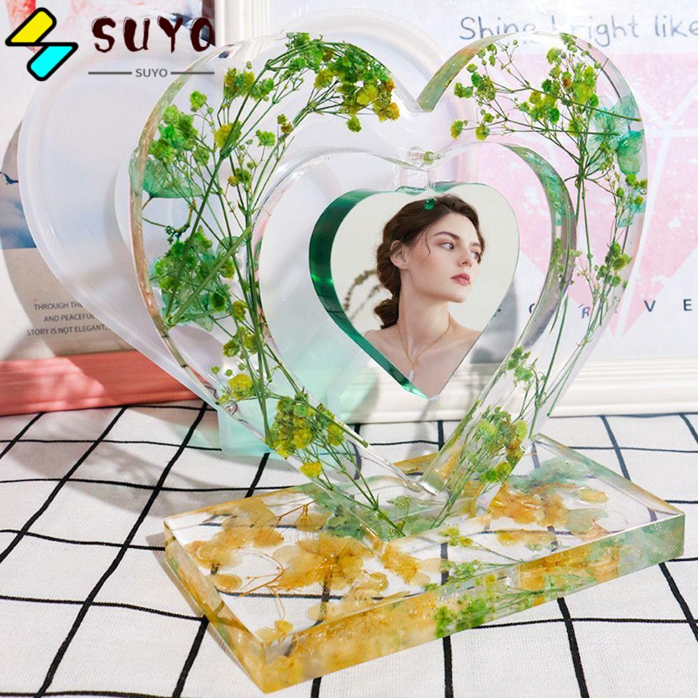 SUYO Khuôn Silicone Làm Khung Ảnh Hình Trái Tim DIY Trang Trí Nhà Ở