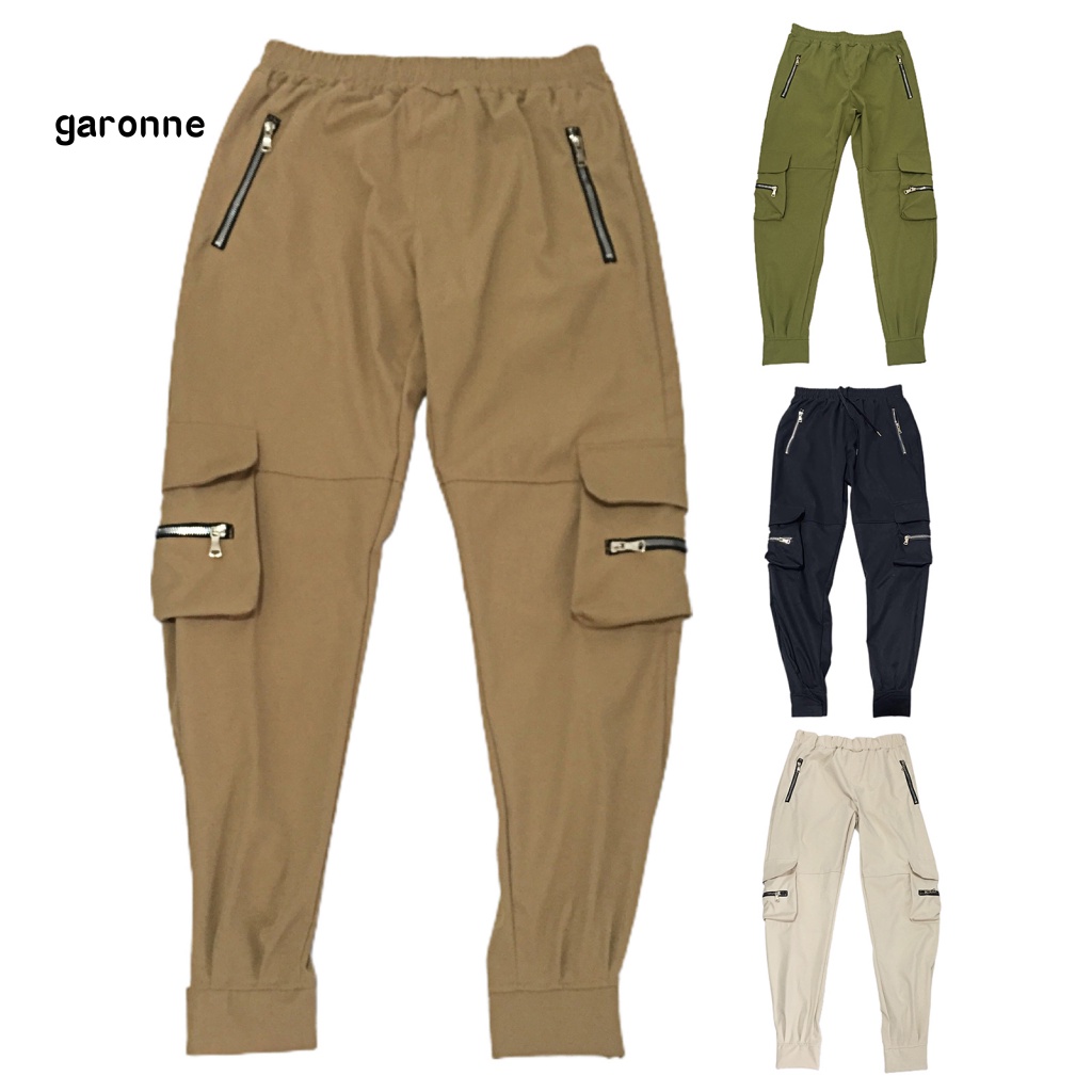 Quần Dài Lưng Thun Dây Rút Có Túi Và Khóa Kéo Dành Cho Nam Tập Thể Thao Leo Núi