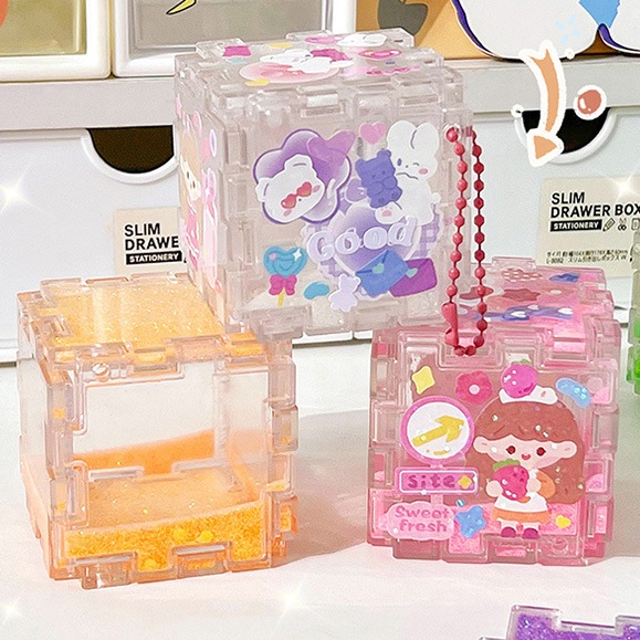 Set 6 Thẻ Đồ Chơi Xếp Hình Goo Pan Goo Dạng Móc Khóa DIY Dành Cho Trẻ Em