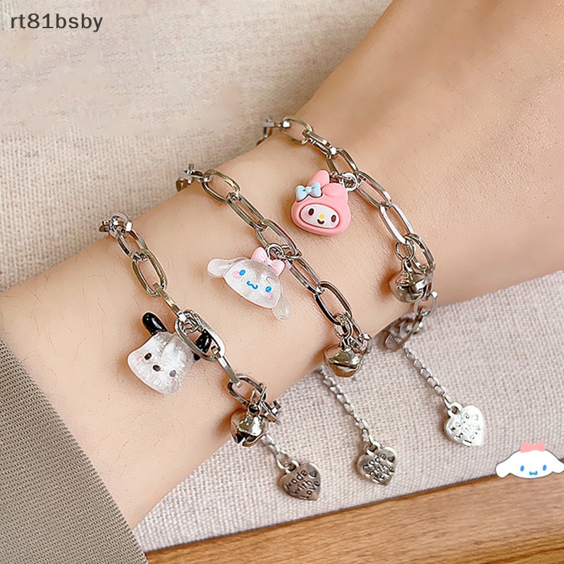 SANRIO Vòng Đeo Tay Cặp Đôi Họa Tiết Hoạt Hình Cinnamoroll Dễ Thương Có Thể Điều Chỉnh Và Chuông
